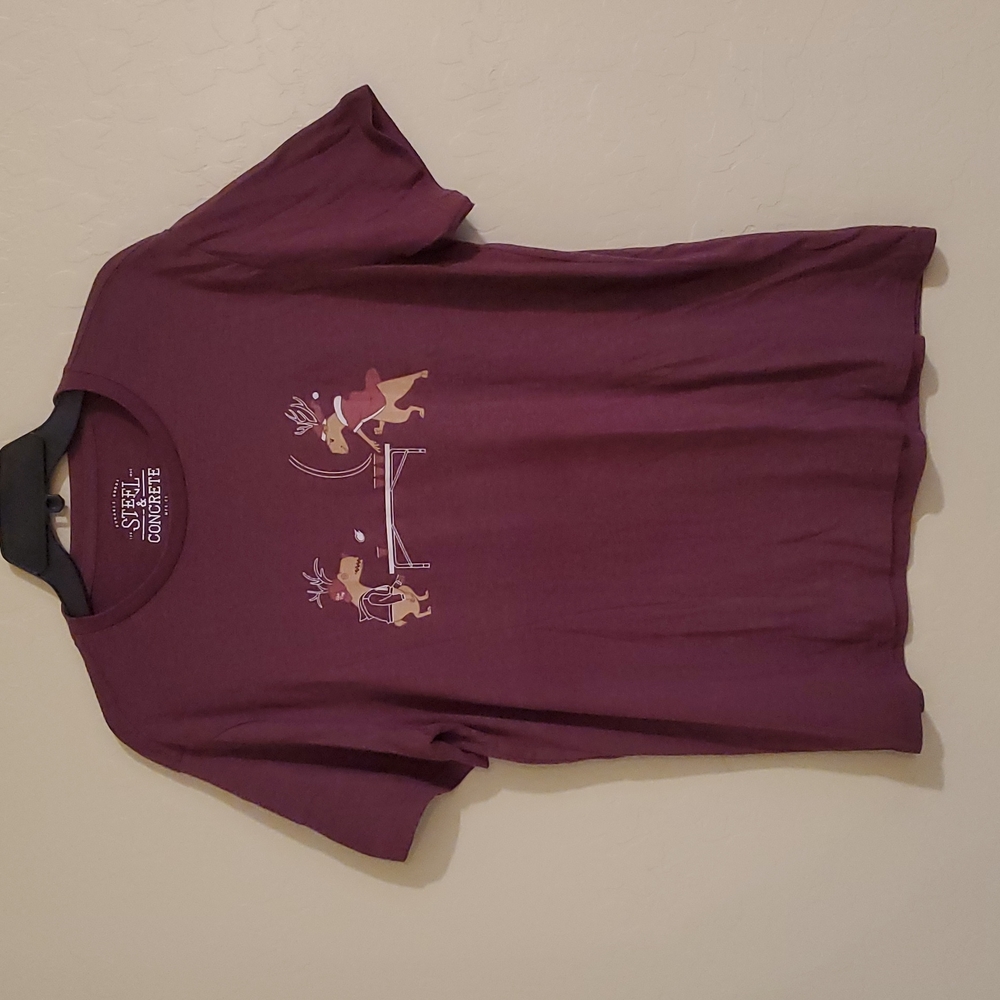 Steel & Concrete Men's Deer Pong Reindeer Christmas Tshirt Large